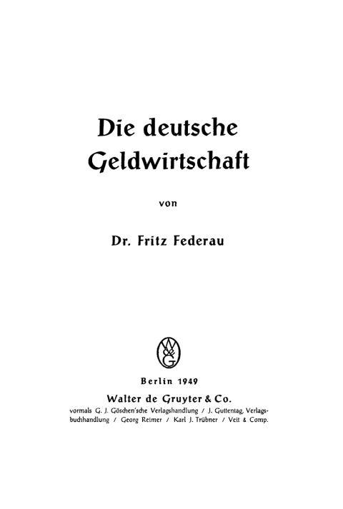 Cover image for book Die deutsche Geldwirtschaft