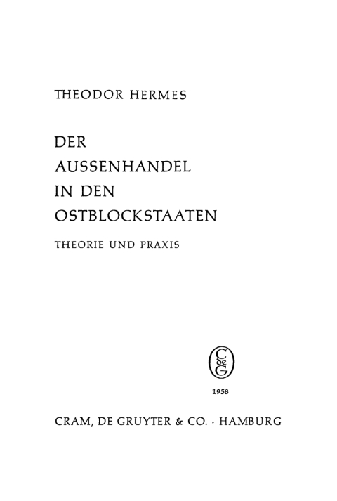 Cover image for book Der Aussenhandel in den Ostblockstaaten