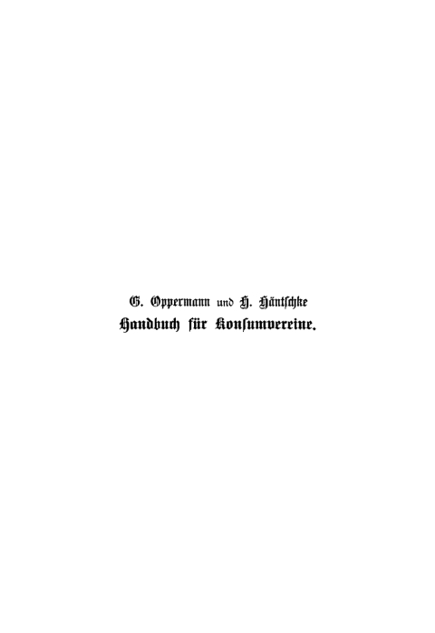 Cover image for book Handbuch für Konsumvereine