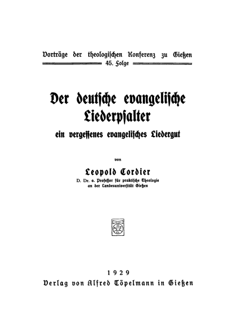 Cover image for book Der deutsche evangelische Liederpsalter