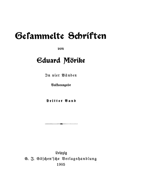 Cover image for book Eduard Mörike: Gesammelte Schriften. Band 3/4