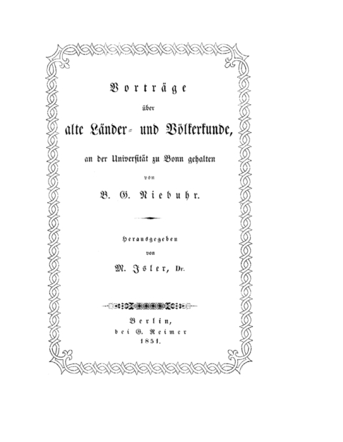 Cover image for book Vorträge über alte Länder- und Völkerkunde