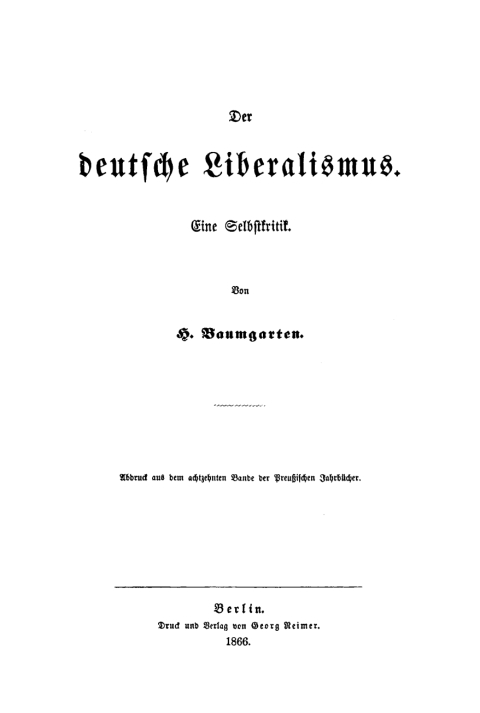 Cover image for book Der deutsche Liberalismus