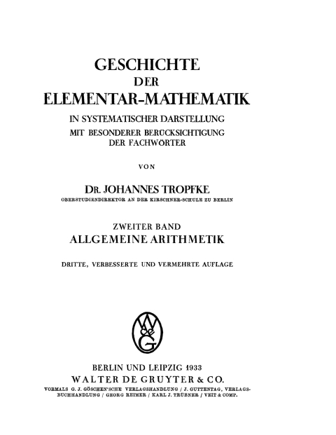 Cover image for book Allgemeine Arithmetik
