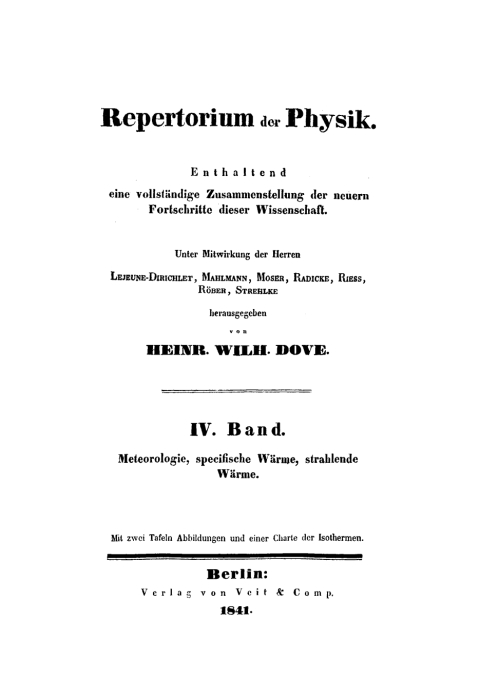Cover image for book Meteorologie, specifische und strahlende Wärme