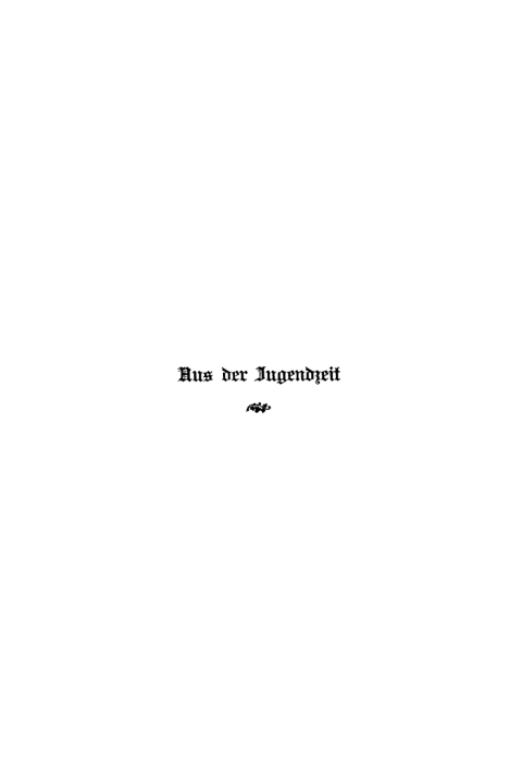 Cover image for book Aus der Jugendzeit