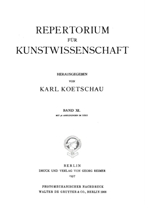 Cover image for book Repertorium für Kunstwissenschaft. Band 40
