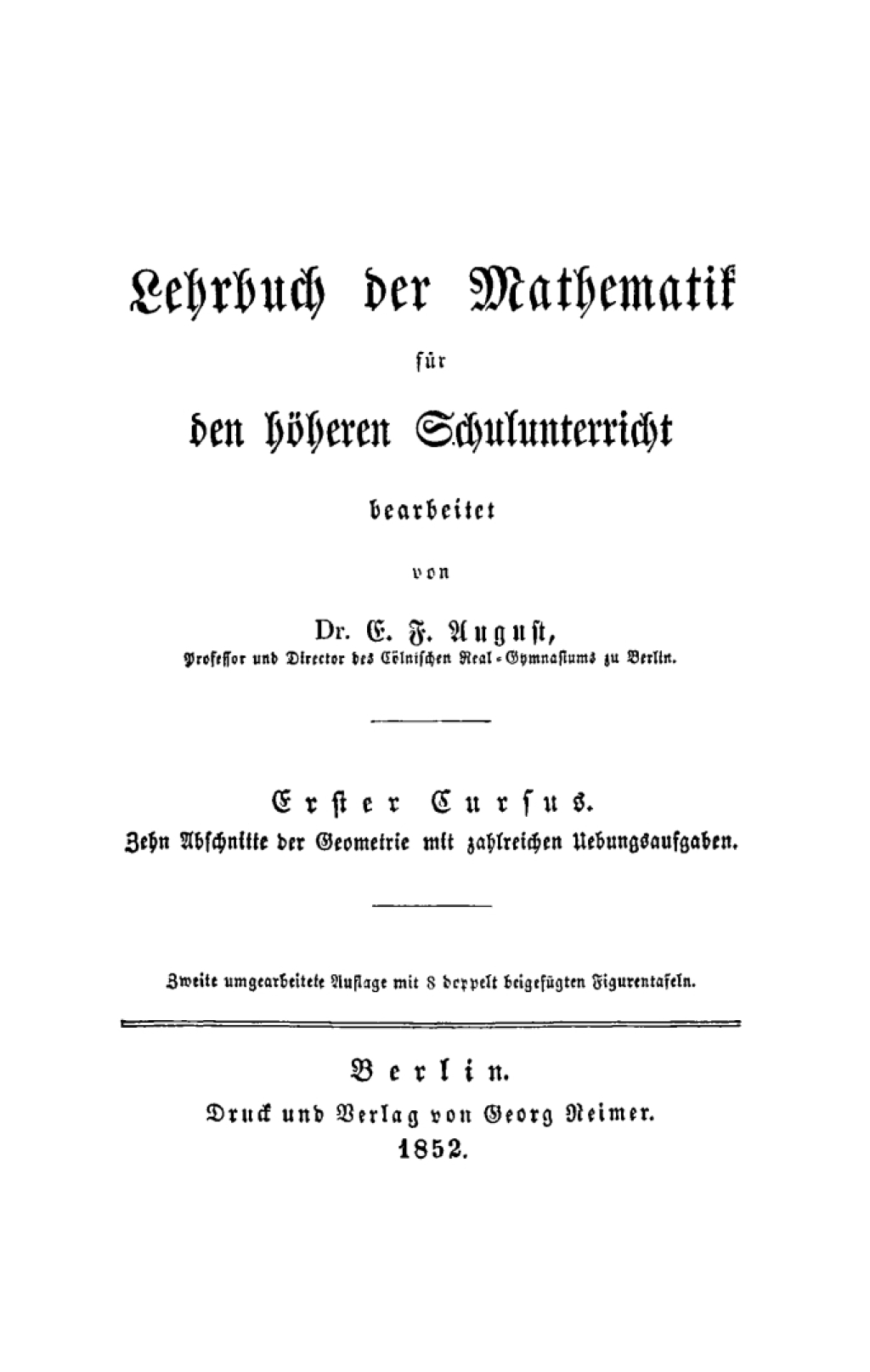 Page Fidelity Zehn Abschnitte der Geometrie mit zahlreichen Uebungsaufgaben; $179.81