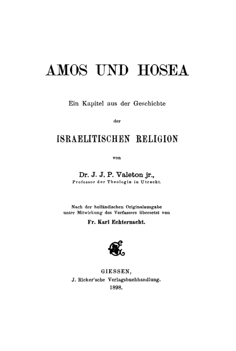 Cover image for book Amos und Hosea