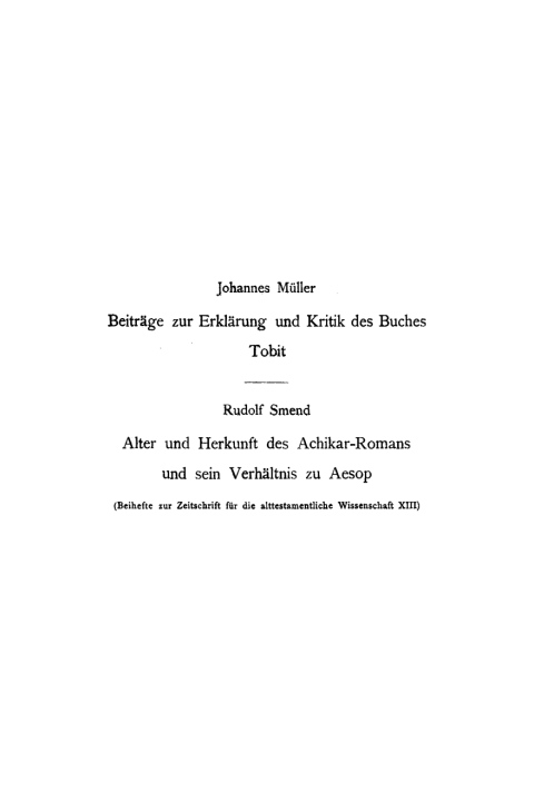 Cover image for book Beiträge zur Erklärung und Kritik des Buches Tobit