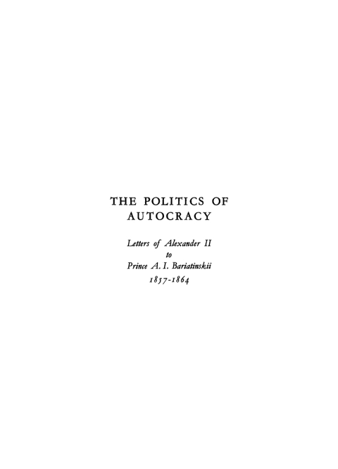 Cover image for book The politics of autocracy
