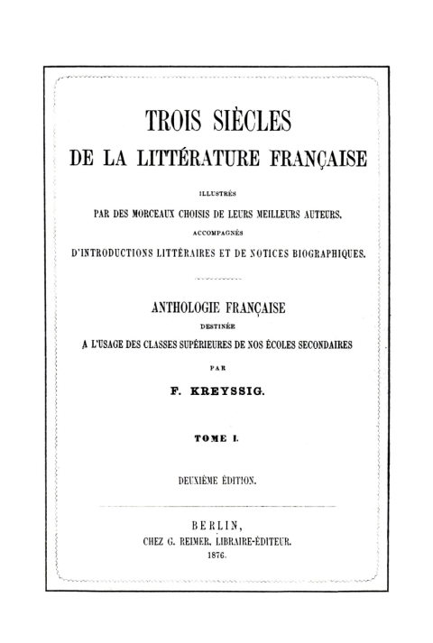 Cover image for book Anthologie française I