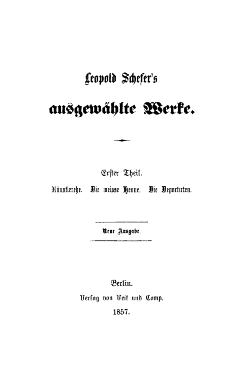 Cover image for book Künstlerehe. Die weiße Henne. Die Deportirten