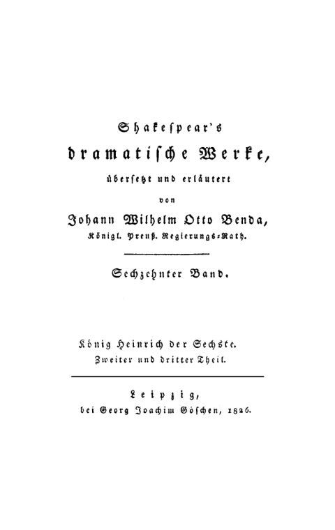 Cover image for book König Heinrich der Sechste