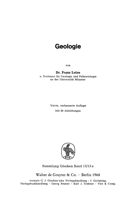 Cover image for book Geologie