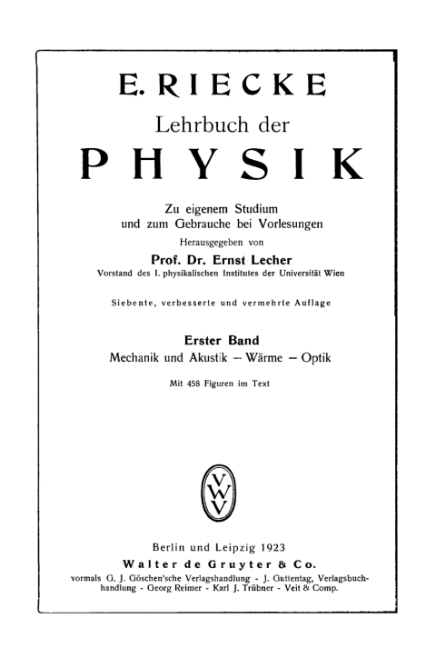 Cover image for book Mechanik und Akustik – Wärme – Optik