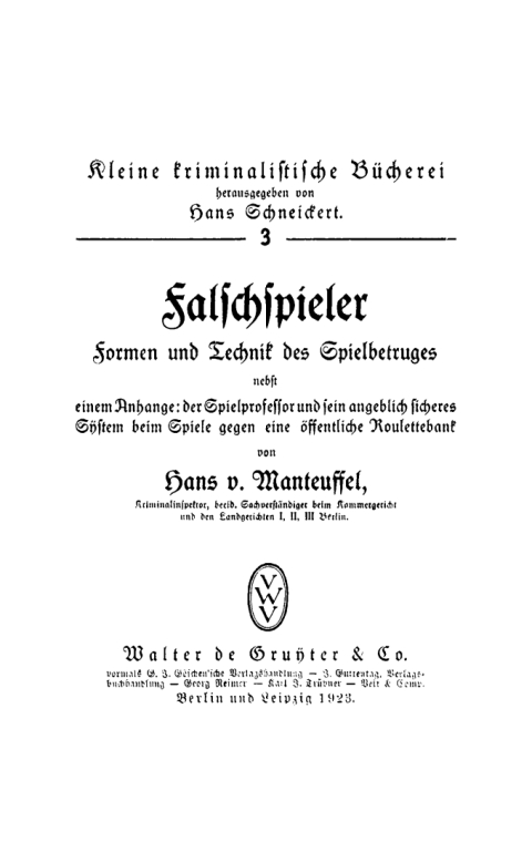 Cover image for book Falschspieler
