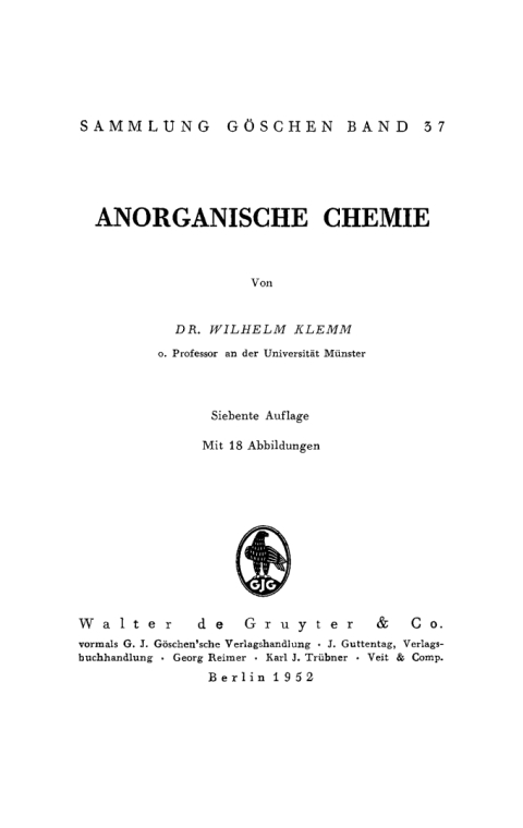 Cover image for book Anorganische Chemie