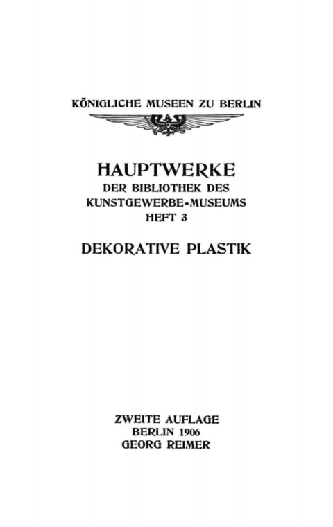Cover image for book Dekorative Plastik