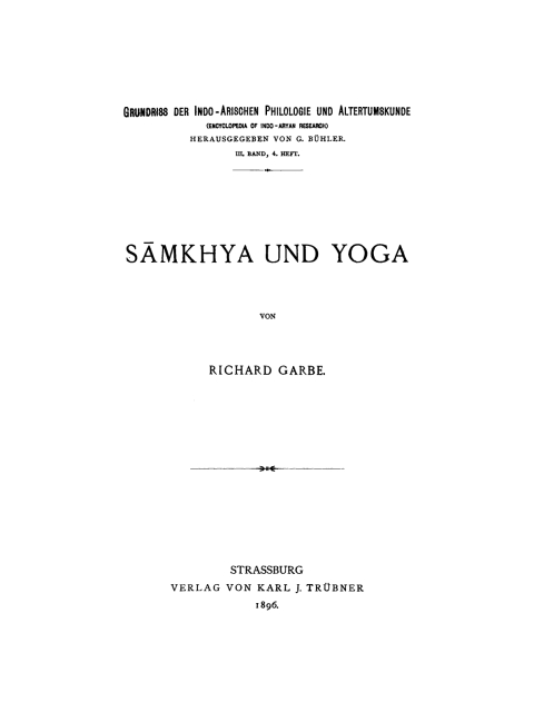 Cover image for book Samkhya und Yoga