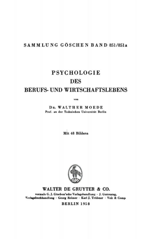 Cover image for book Psychologie des Berufs- und Wirtschaftslebens