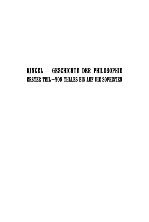 Cover image for book Von Thales bis auf die Sophisten