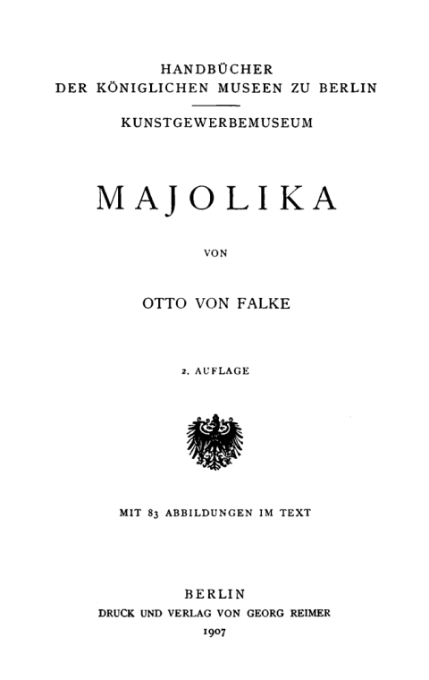 Cover image for book Majolika