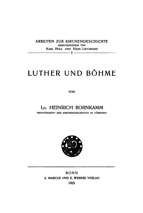 Cover image for book Luther und Böhme
