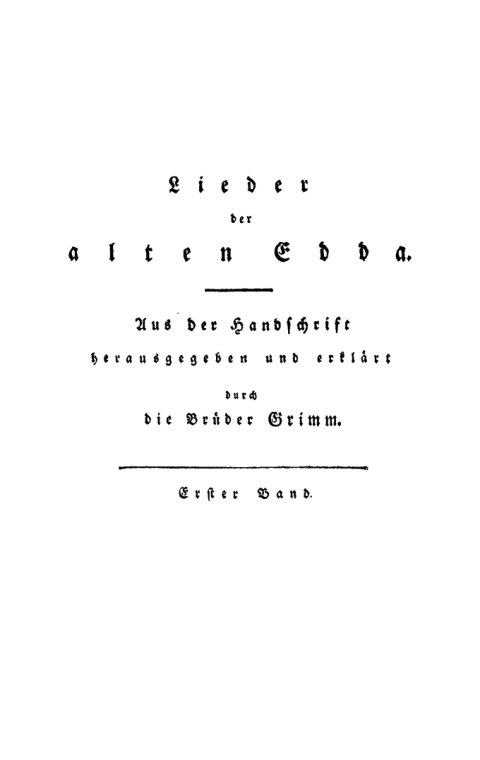Cover image for book Lieder der alten Edda. Band 1