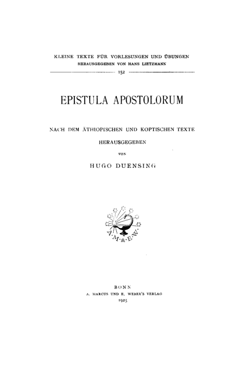 Cover image for book Epistula apostolorum