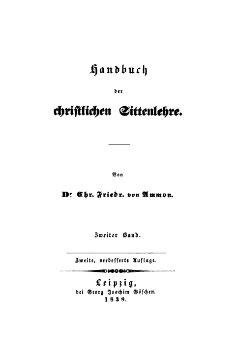 Cover image for book Christoph Friedrich von Ammon: Handbuch der christlichen Sittenlehre. Band 2