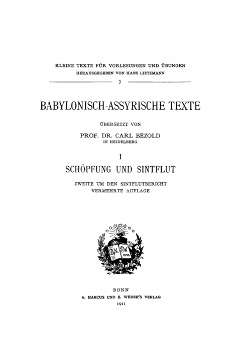 Cover image for book Schöpfung und Sintflut