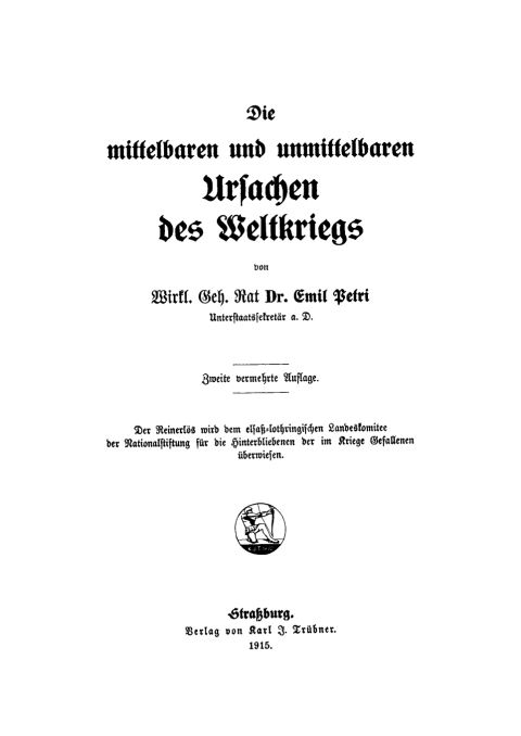 Cover image for book Die mittelbaren und unmittelbaren Ursachen des Weltkrieges