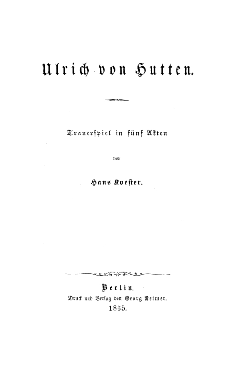 Cover image for book Ulrich von Hutten