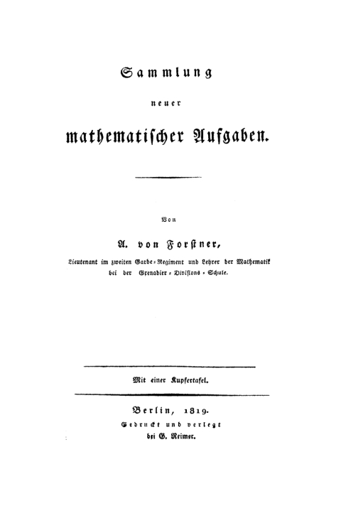 Cover image for book Sammlung neuer mathematischer Aufgaben