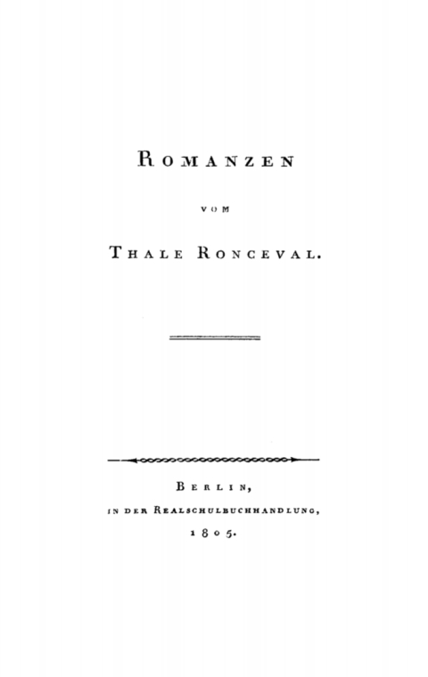 Cover image for book Romanzen vom Thale Ronceval