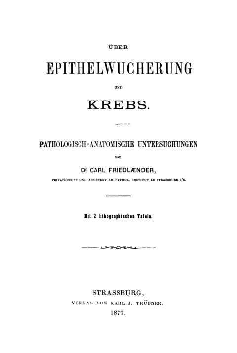 Cover image for book Über Epithelwucherung und Krebs