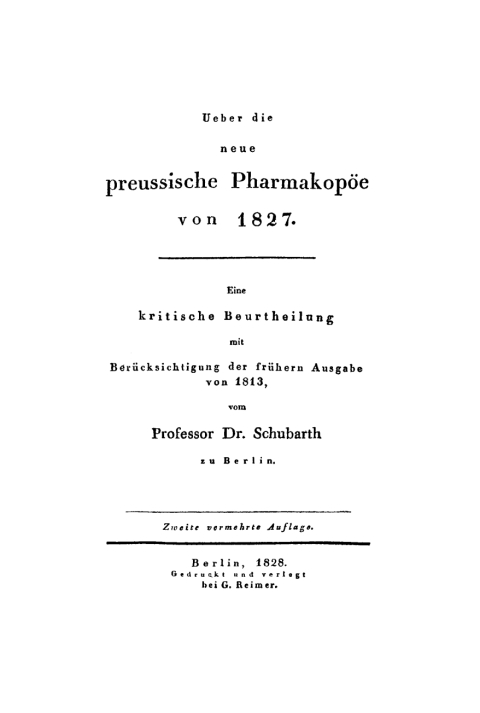 Cover image for book Ueber die neue preussische Pharmakopöe von 1827