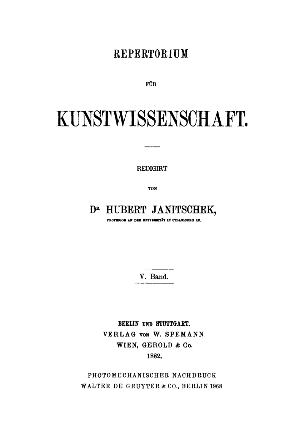 Page Fidelity Repertorium für Kunstwissenschaft. Band 5; $208.67