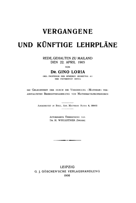 Cover image for book Vergangene und künftige Lehrpläne