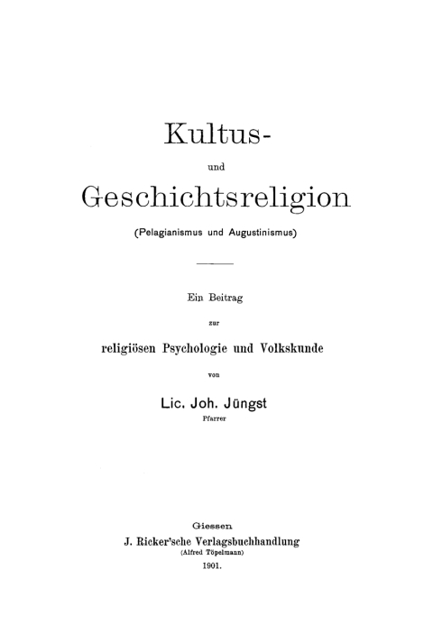 Cover image for book Kultus- und Geschichtsreligion