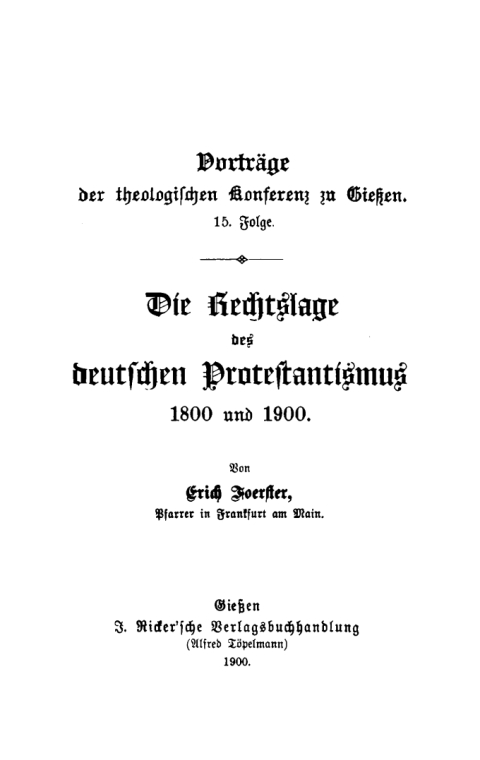 Cover image for book Die Rechtslage des deutschen Protestantismus 1800 und 1900
