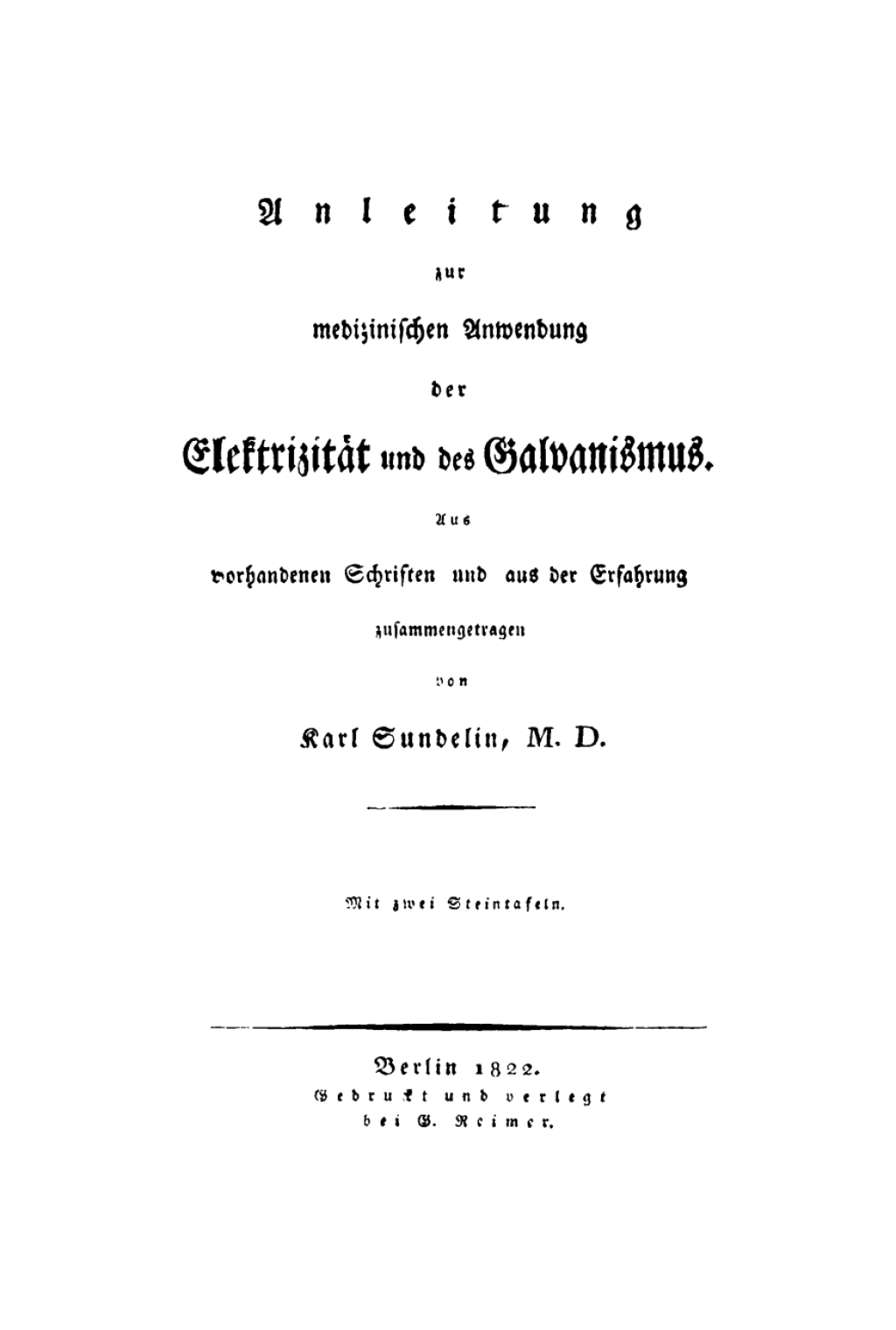 Page Fidelity Anleitung zur medizinischen Anwendung der Elektrizität und des Galvanismus; $179.81