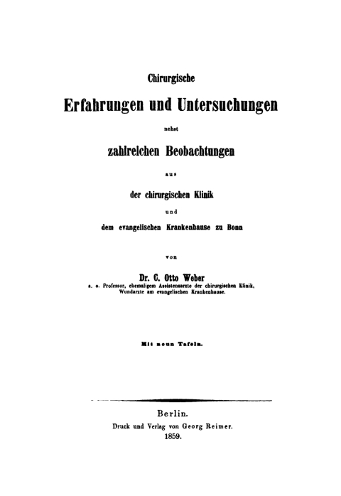 Cover image for book Chirurgische Erfahrungen und Untersuchungen