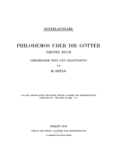 Cover image for book Über die Götter