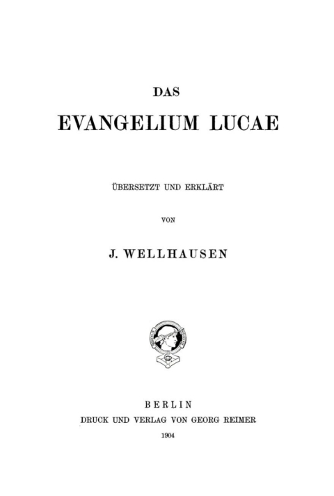 Cover image for book Das Evangelium Lucae