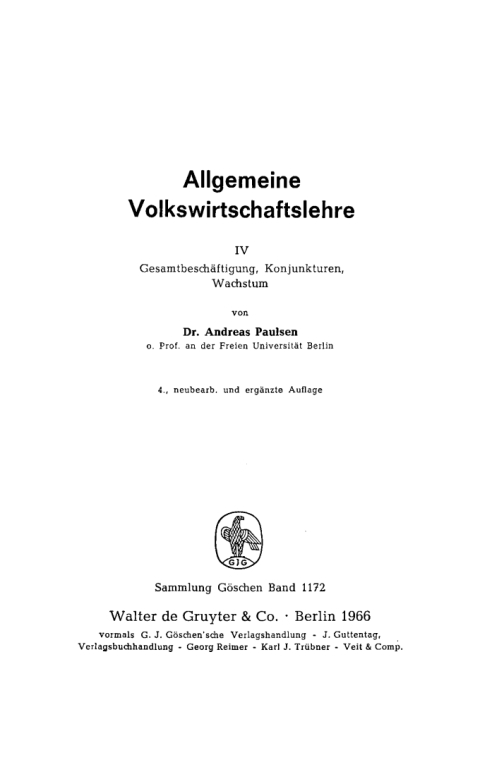 Cover image for book Gesamtbeschäftigung, Konjunkturen, Wachstum