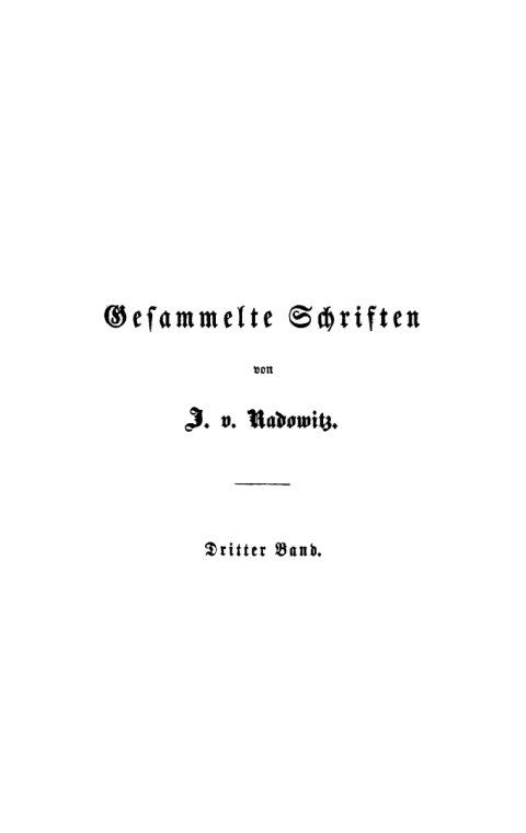 Cover image for book J. von Radowitz: Gesammelte Schriften. Band 3