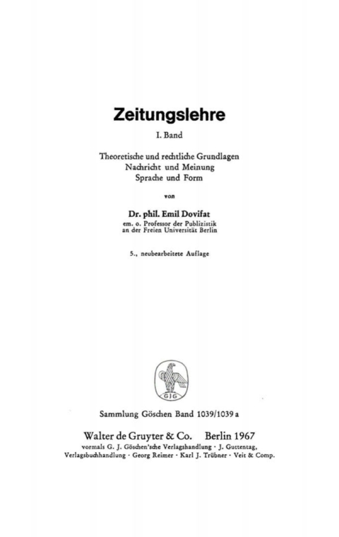 Cover image for book Theoretische und rechtliche Grundlagen. Nachricht und Meinung. Sprache und Form