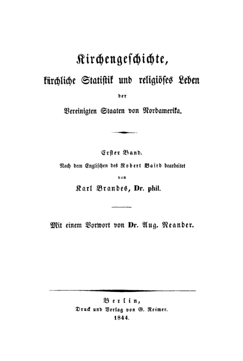 Cover image for book Kirchengeschichte, kirchliche Statistik und religiöses Leben der Vereinigten Staaten von Nordamerika, Bd. 1